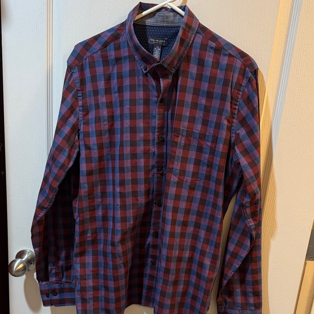 Van Heusen Red and Blue Checkered Shirt